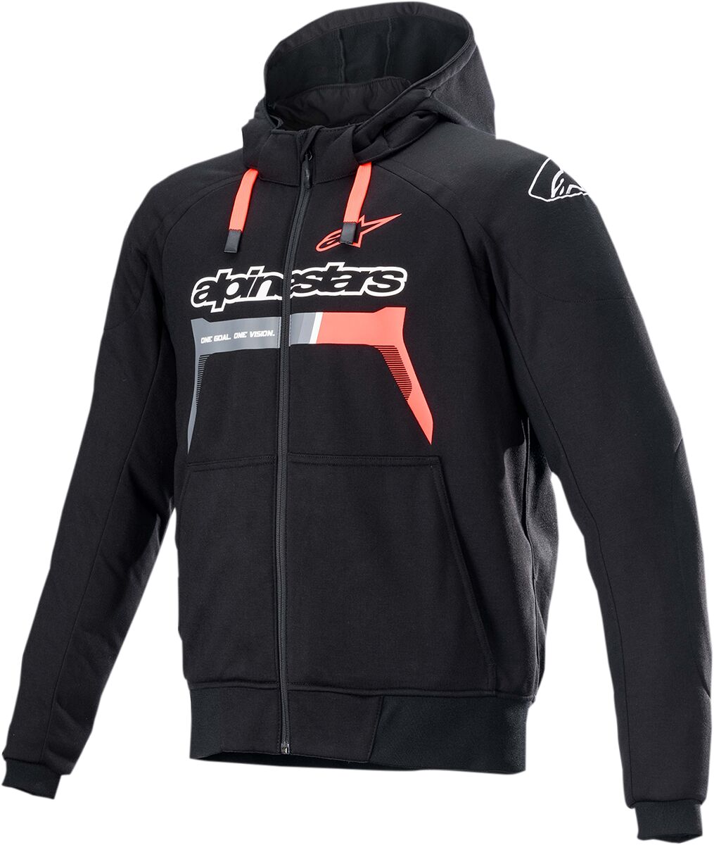 JACKET HOOD CHROME BK/RD 4X