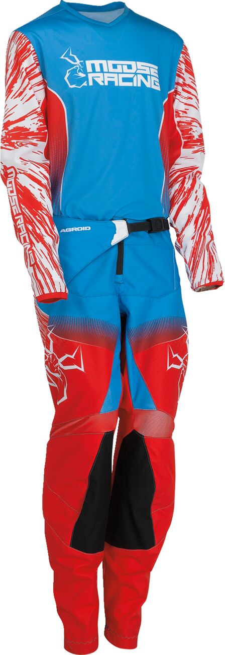 PANT YTH AGRD RD/WH/BL 28