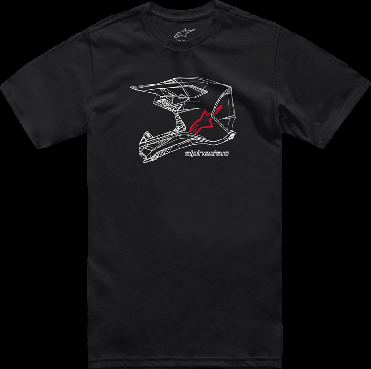 TEE MX HELMET SS BK M