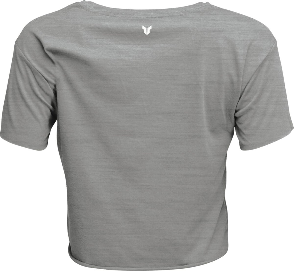 TEE WOMENS CORP HTR GRAY LG