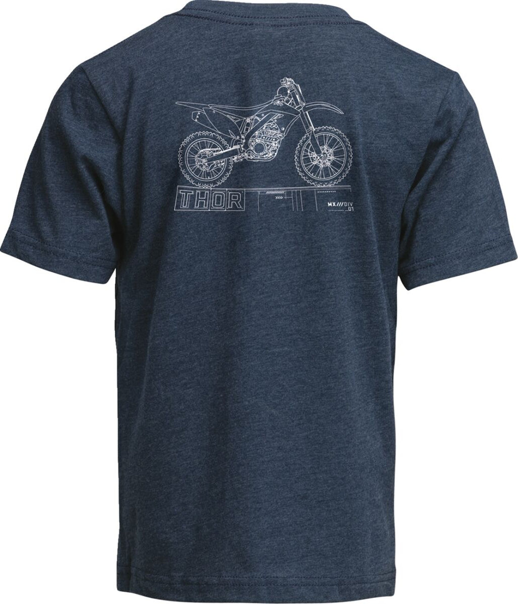 TEE YTH BLUEPRINT NAVY SM