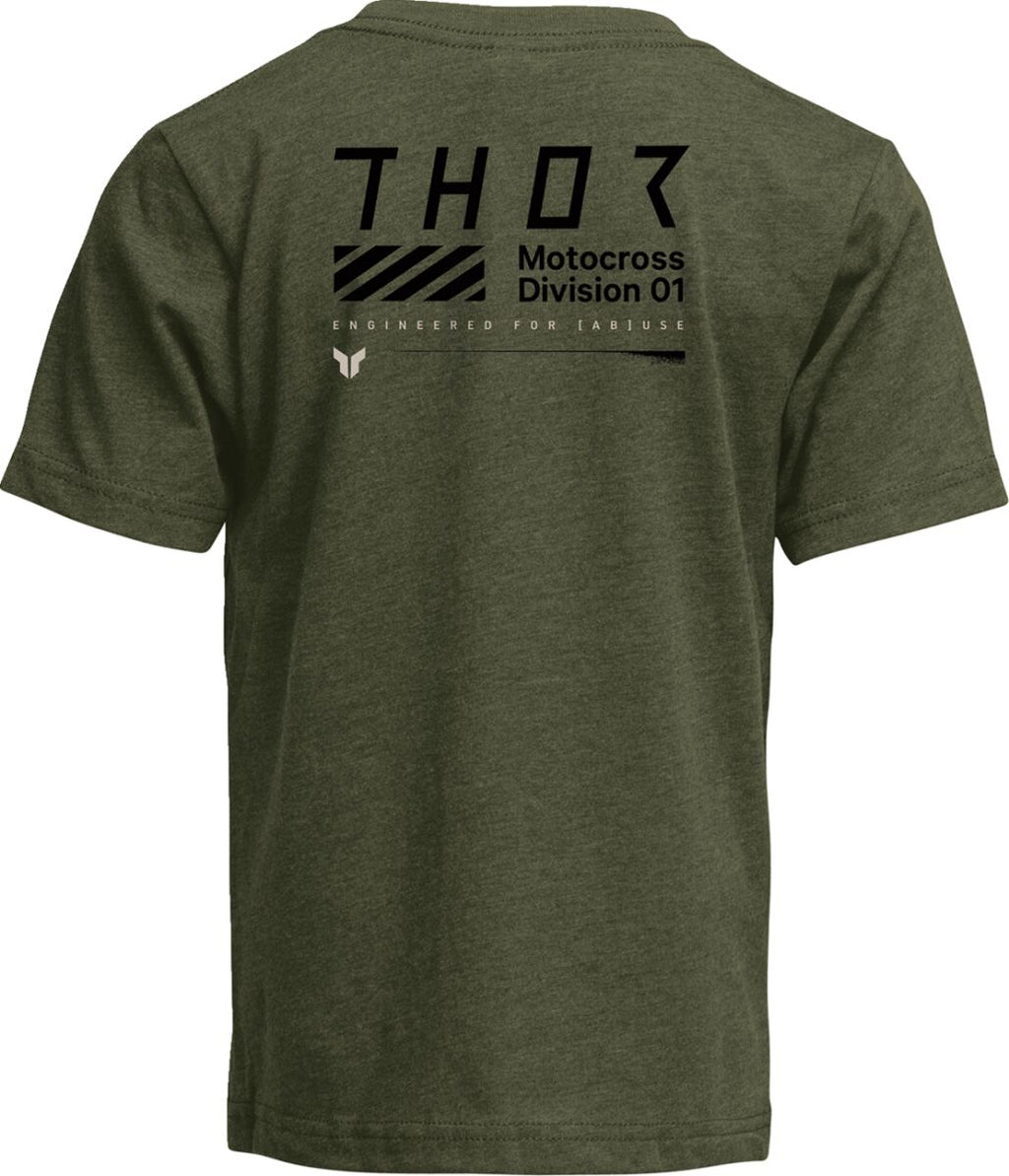 TEE YTH STAMP OLIVE SM