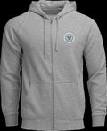 HOODIE ZIP UP BADGE HTR GRAY X