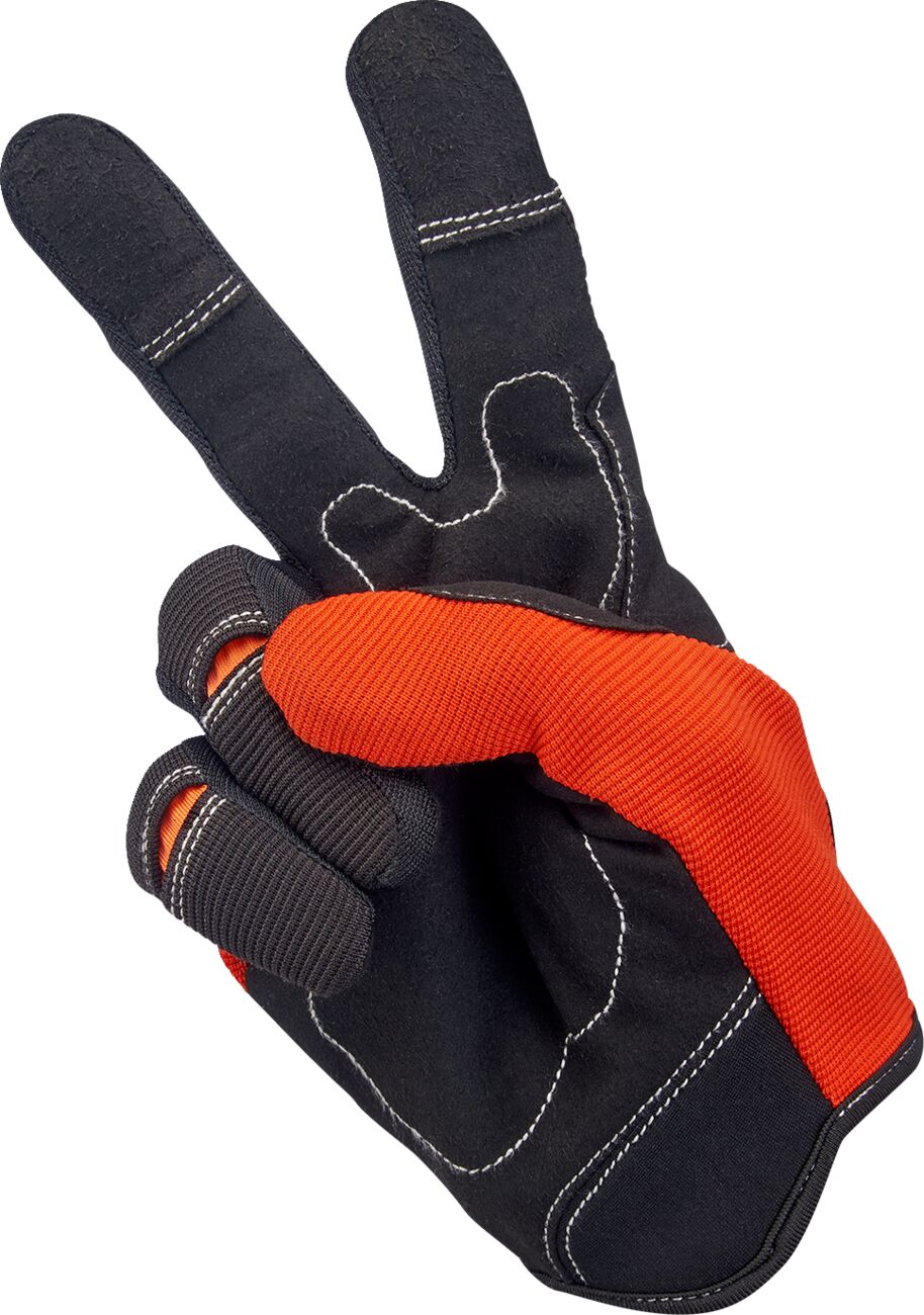 GLOVES MOTO ORG/BLK LG