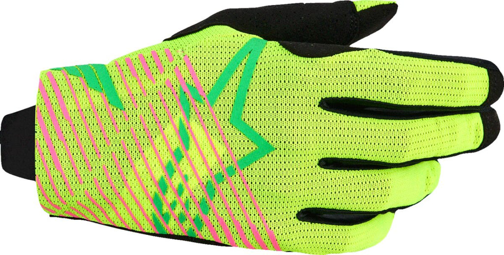 GLOVES RADAR PRO GRN/YELL/PNK