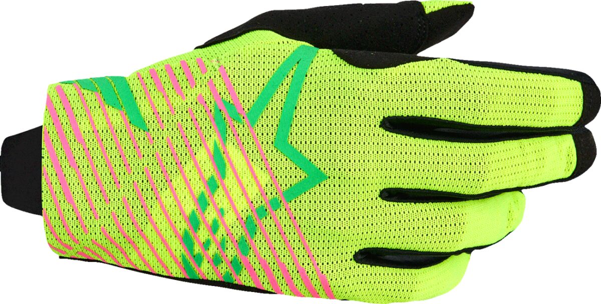 GLOVES RADAR PRO GRN/YELL/PNK