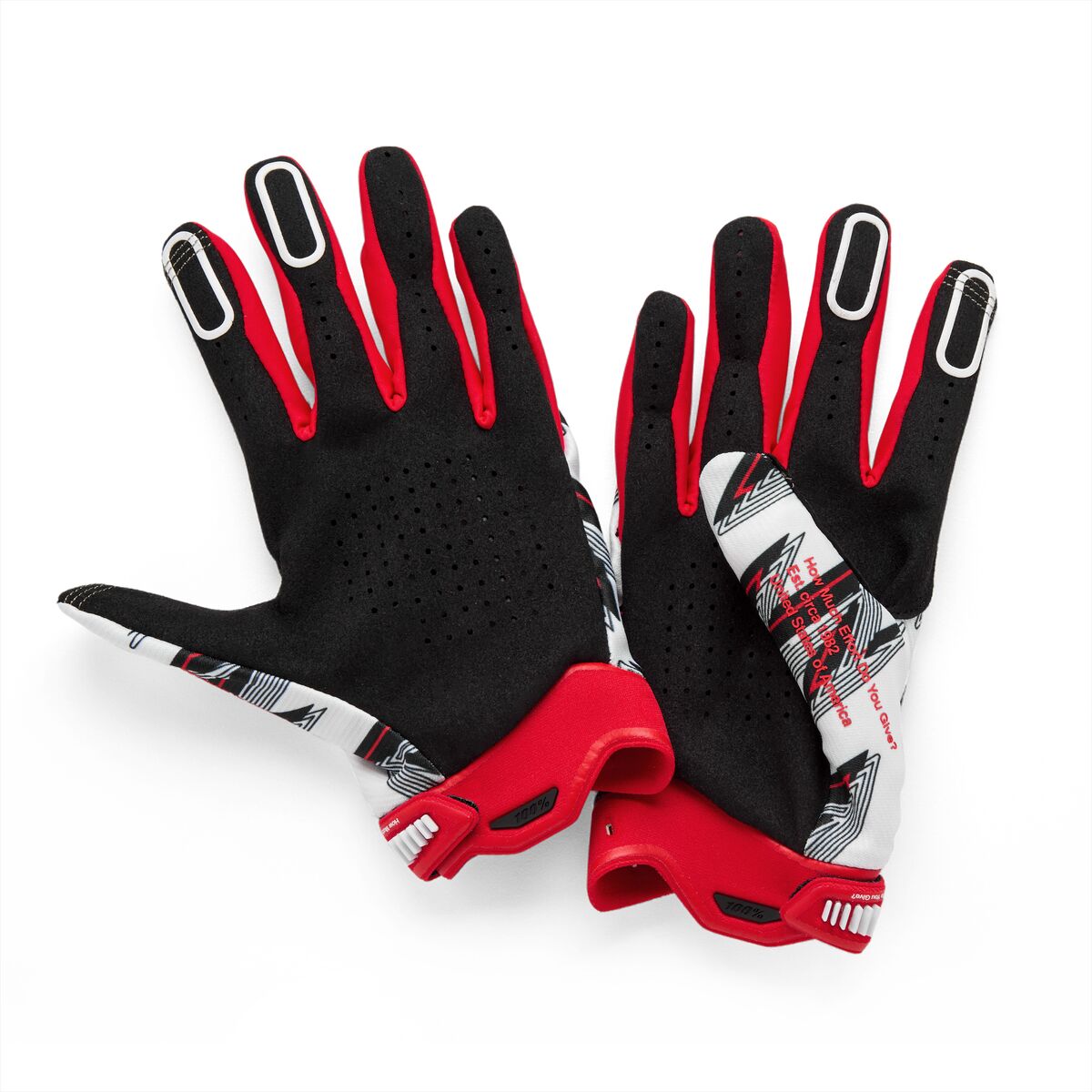 GLOVES RIDEFIT WHITE/RED - M