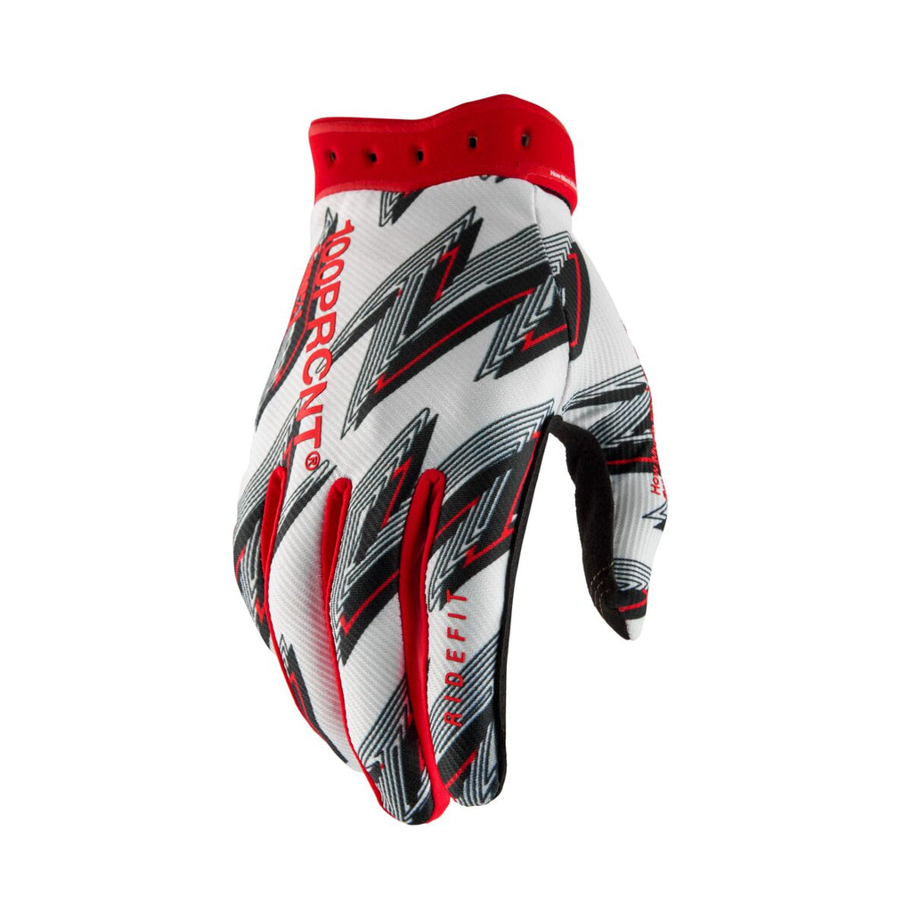 GLOVES RIDEFIT WHITE/RED - L