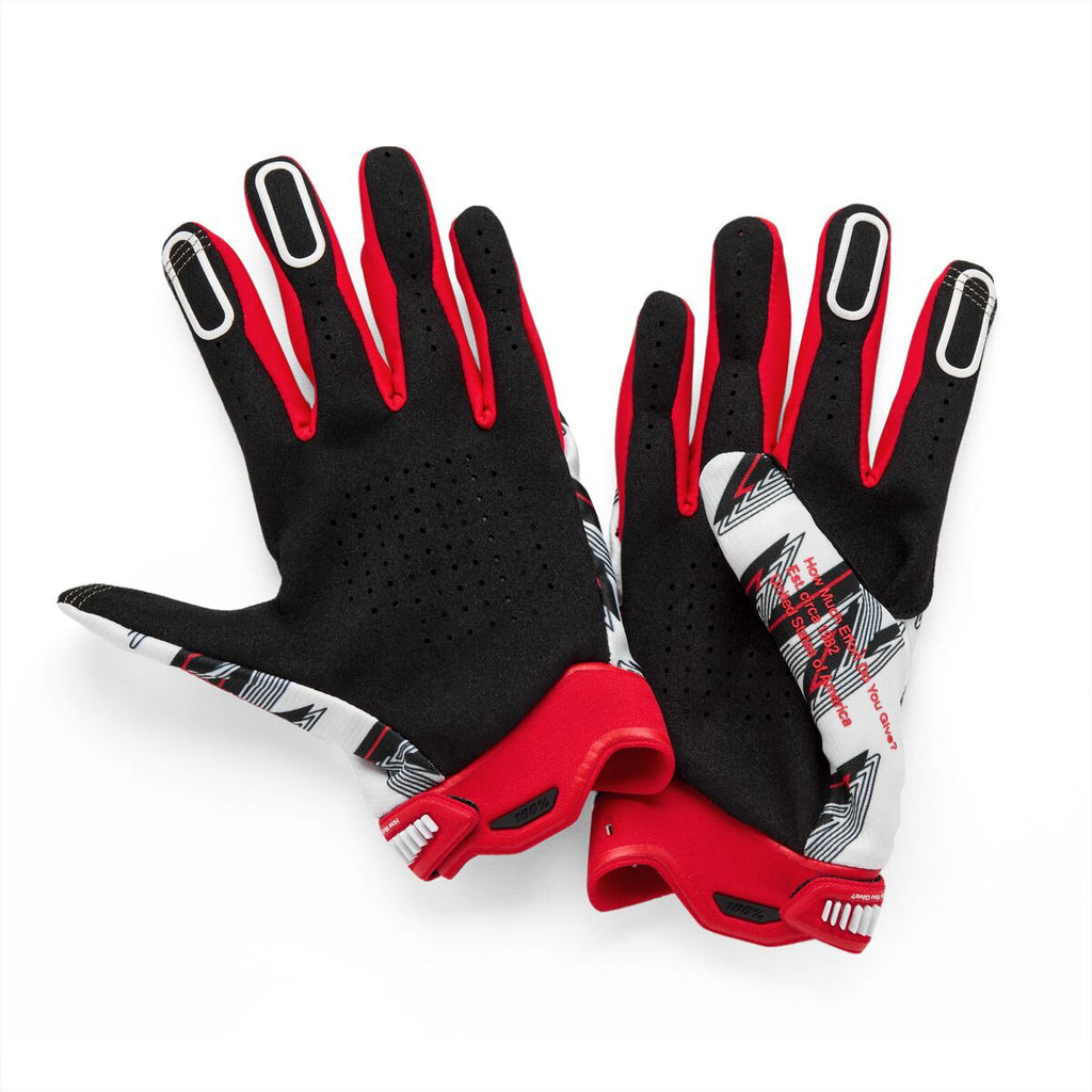 GLOVES RIDEFIT WHITE/RED - 2XL