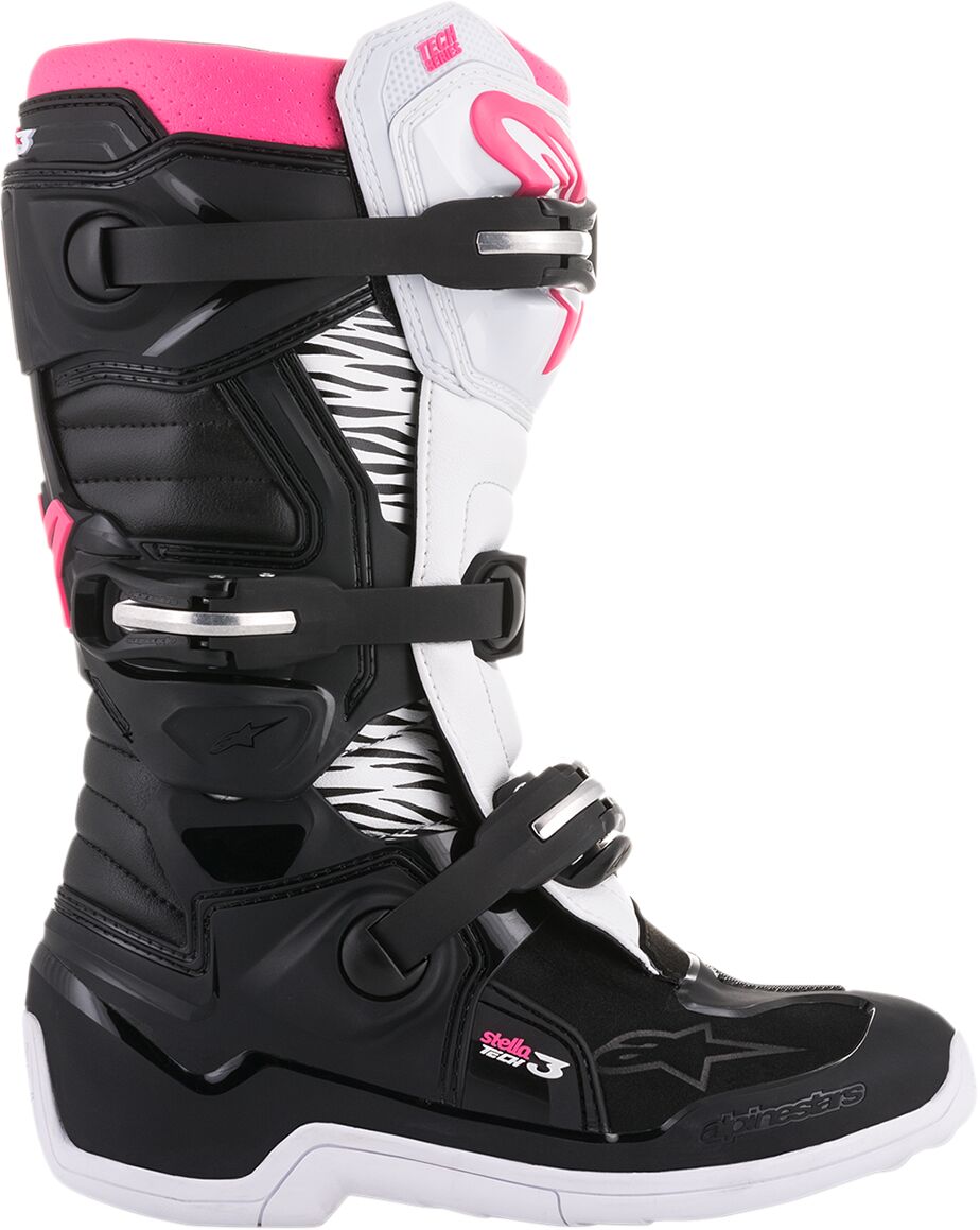 BOOT 4W TECH3 BK/WT/PK 9