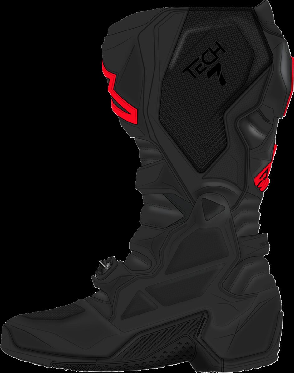 BOOT TECH 7 BLACK/RED FLUO 10