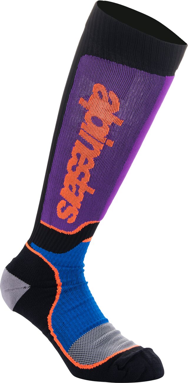 SOCK MX PLUS BLK/PUR/BL S