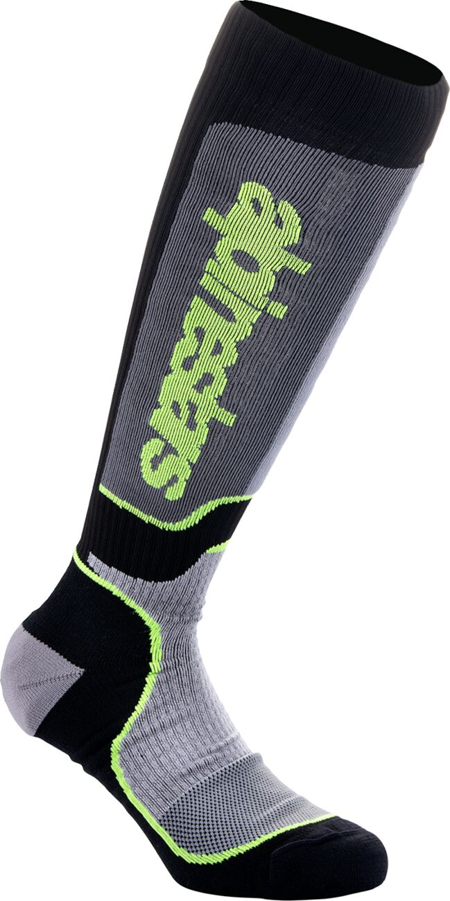 SOCK MX PLUS BLK/GY/YLW L