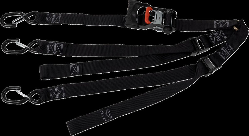 SPARE TIRE Y-STRAPS UTV BLK MS