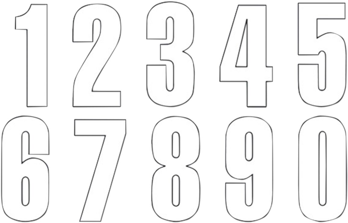 NUMBER #0 13X7CM WH