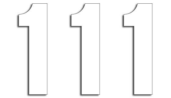 NUMBER #1 13X7CM WH