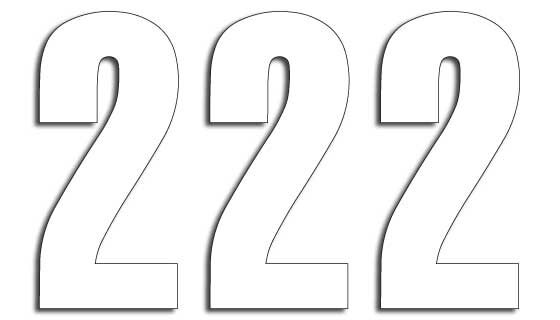 NUMBER #2 13X7CM WH