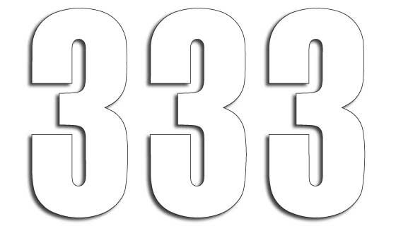 NUMBER #3 13X7CM WH