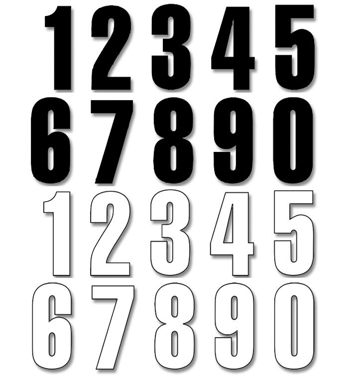 NUMBER #4 13X7CM WH