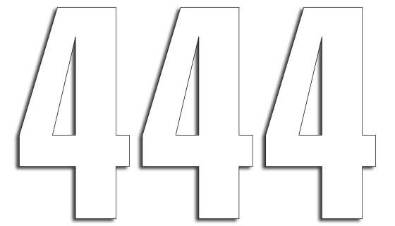 NUMBER #4 13X7CM WH