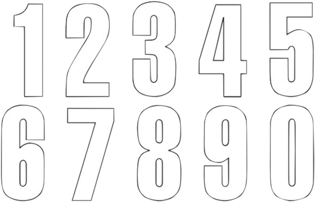 NUMBER #8 13X7CM WH