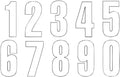NUMBER #8 13X7CM WH