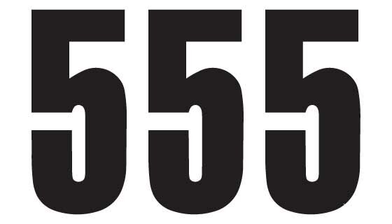 NUMBER #5 13X7CM BK