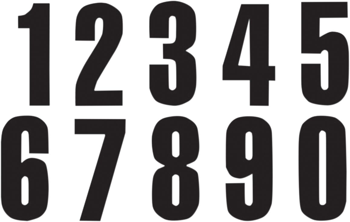 NUMBER #8 13X7CM BK