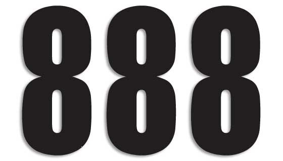 NUMBER #8 13X7CM BK