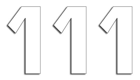 NUMBER #1 16X7.5CM WH