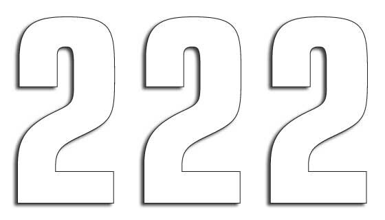 NUMBER #2 16X7.5CM WH