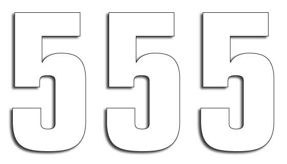 NUMBER #5 16X7.5CM WH