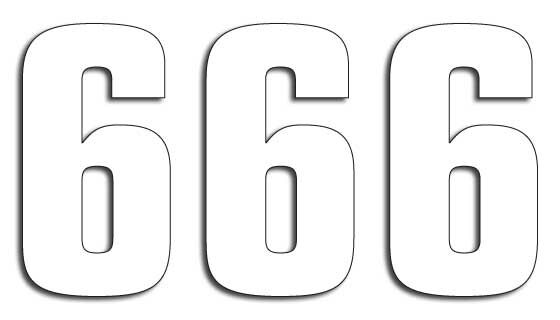 NUMBER #6 16X7.5CM WH