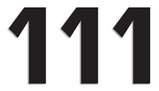 NUMBER #1 16X7.5CM BK