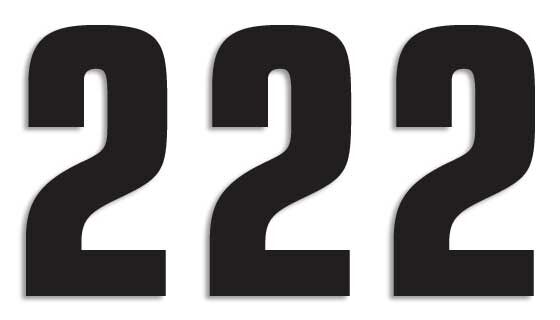 NUMBER #2 16X7.5CM BK