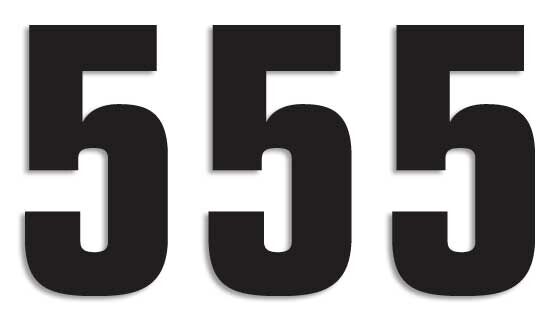 NUMBER #5 16X7.5CM BK