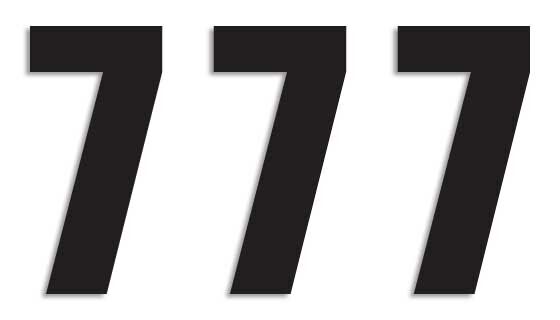 NUMBER #7 16X7.5CM BK