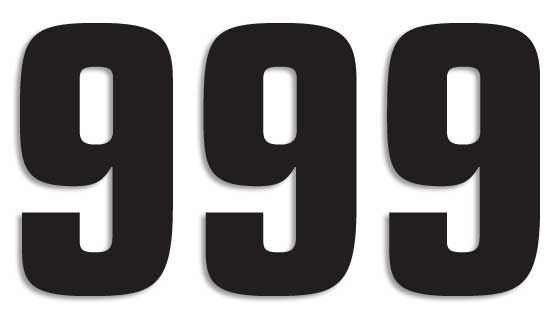 NUMBER #9 16X7.5CM BK
