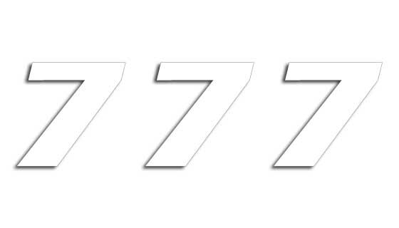 NUMBER #7 16x20CM WH