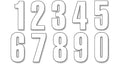 NUMBERS #0-9 13X7CM WH