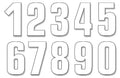 NUMBERS #0-9 16X7CM WH