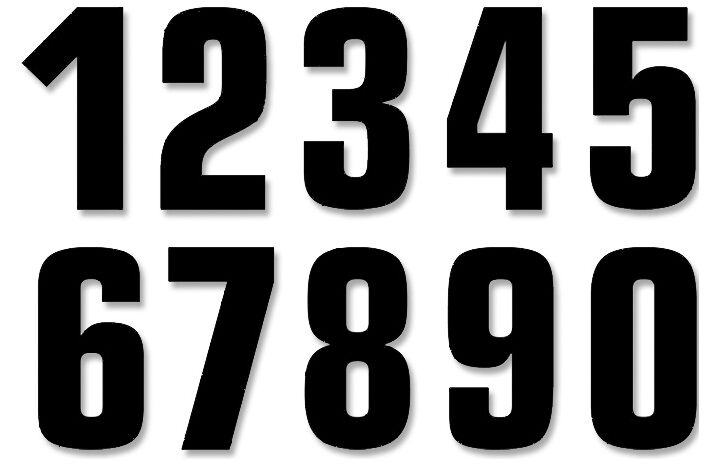NUMBERS #0-9 16X7CM BK