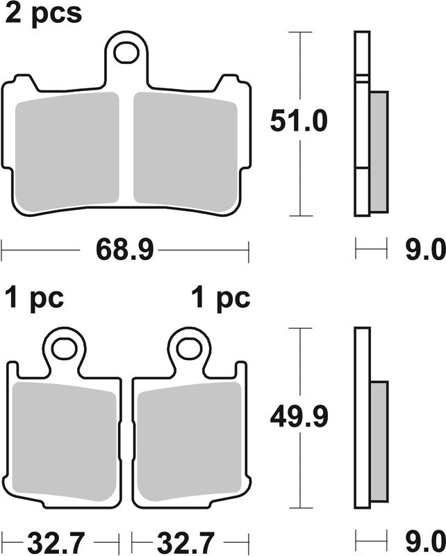 BREMB BRAKE PADS 07HO37SA SINTER METAL