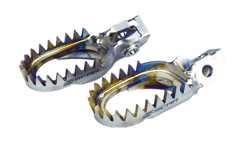 SCAR FOOT PEGS TITANE ANTI MUD