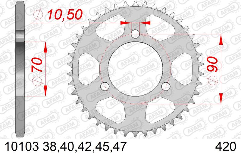 AFAM RR SPROC 420 STEEL ST 10103, 38