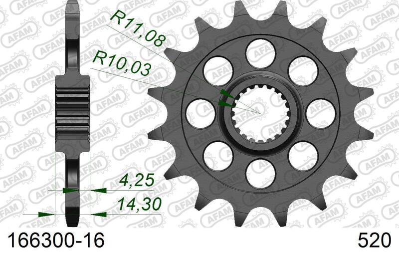 AFAM FR SPROC 520 STEEL ST 166300, 16