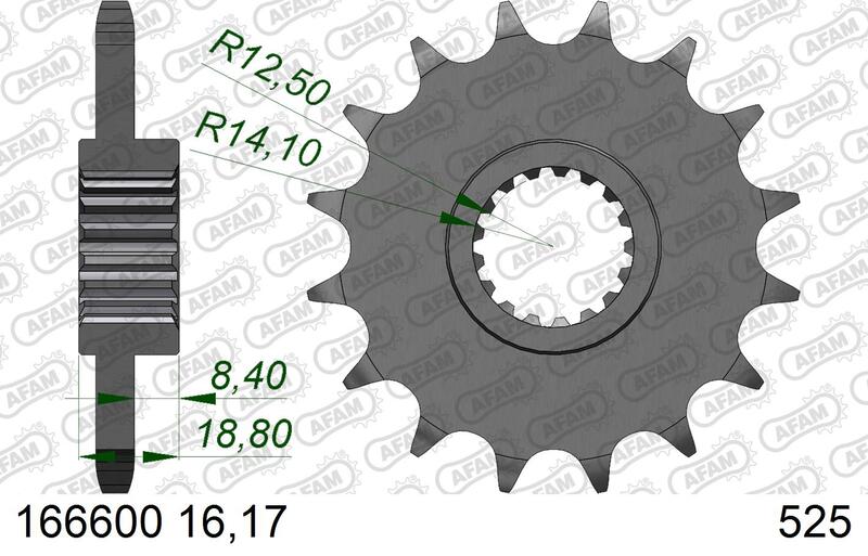 AFAM FR SPROC 525 STEEL ST 166600, 17