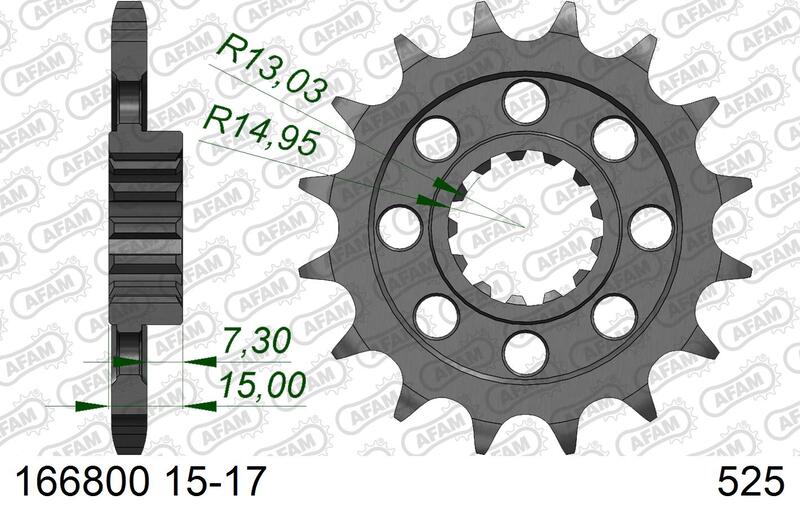 AFAM FR SPROC 525 STEEL ST 166800, 17