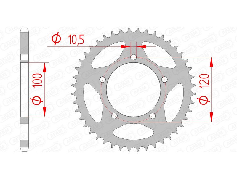 AFAM RR SPROC 520 STEEL ST 35801, 42