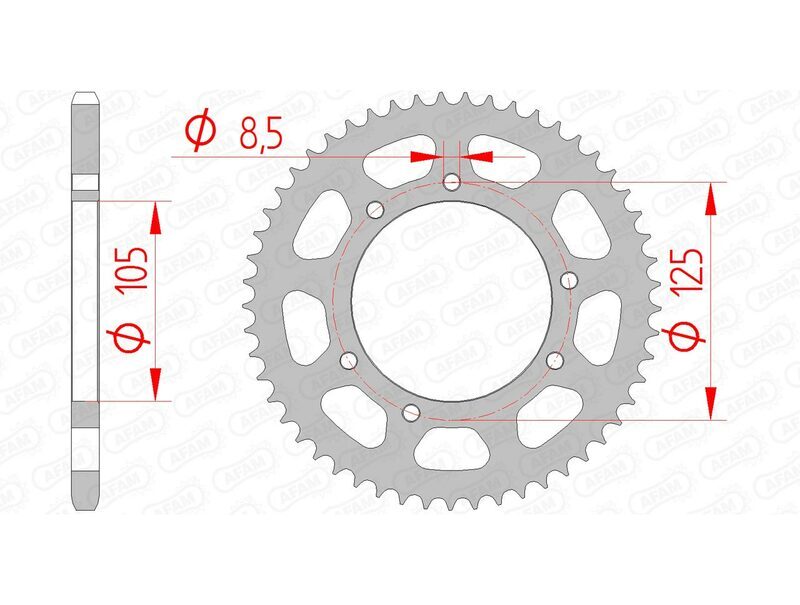 AFAM RR SPROC 420 STEEL ST 47103, 59